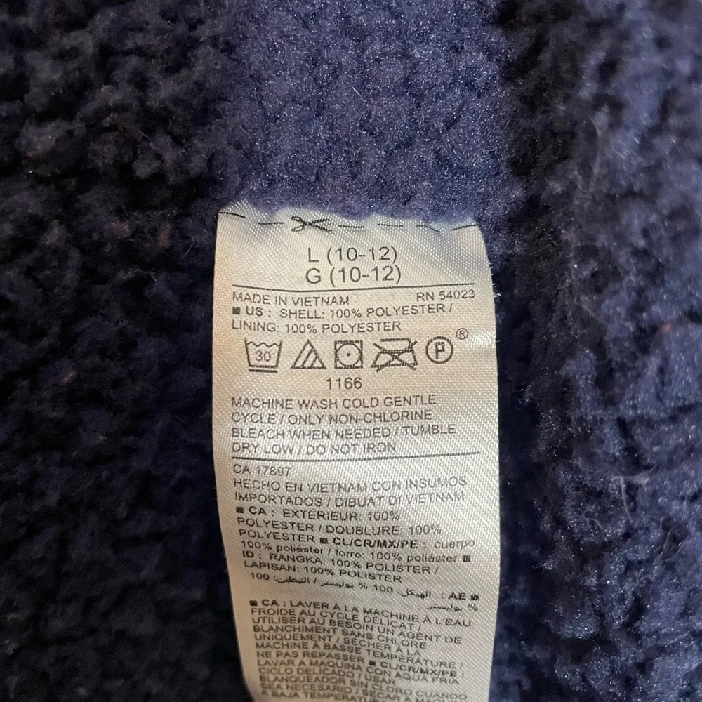 Old Navy Gray Pea Coat With Diagonal Zip Kids Size 10-12 EUC